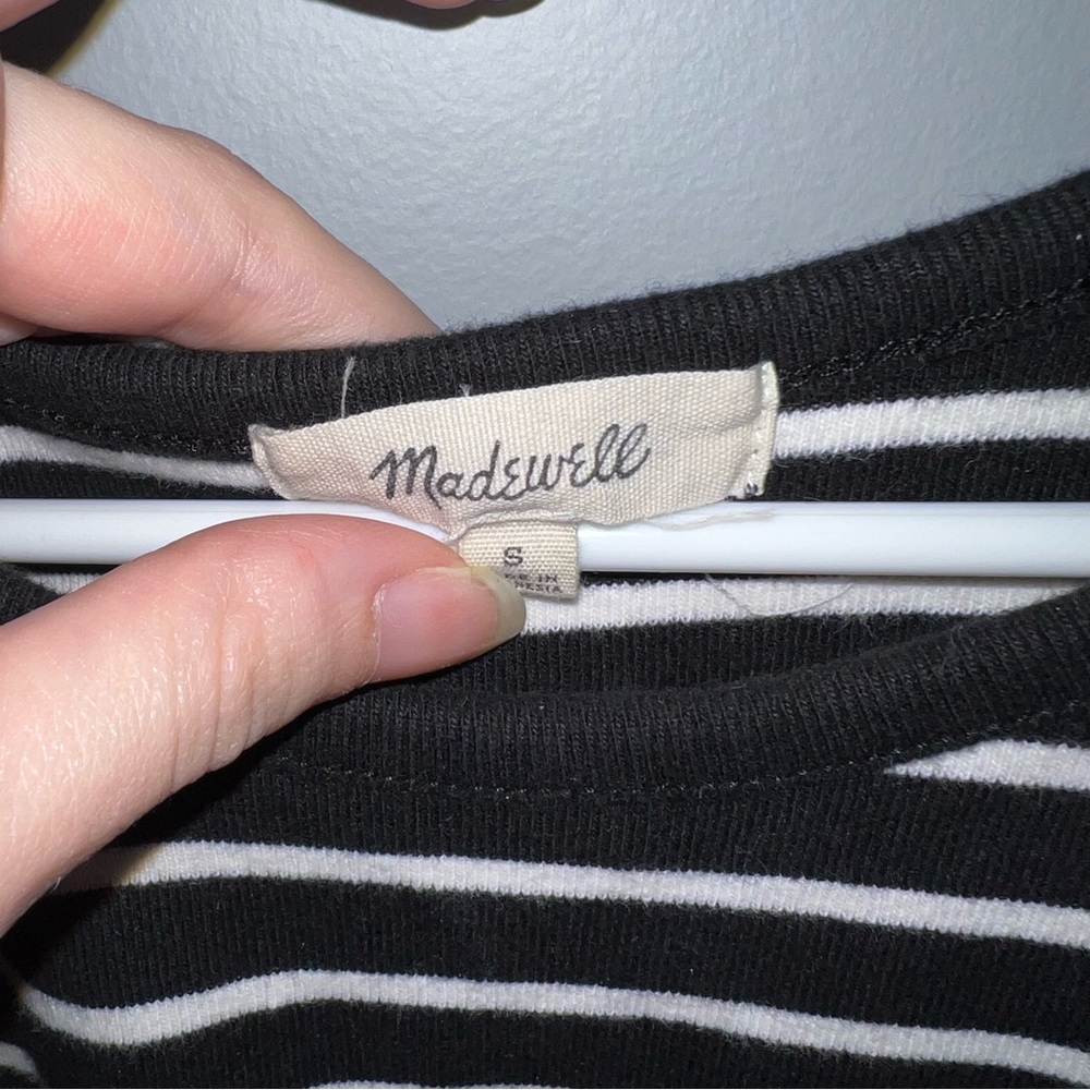 Madewell Striped High Neck Crop Top Size Small - Picture 2 of 3